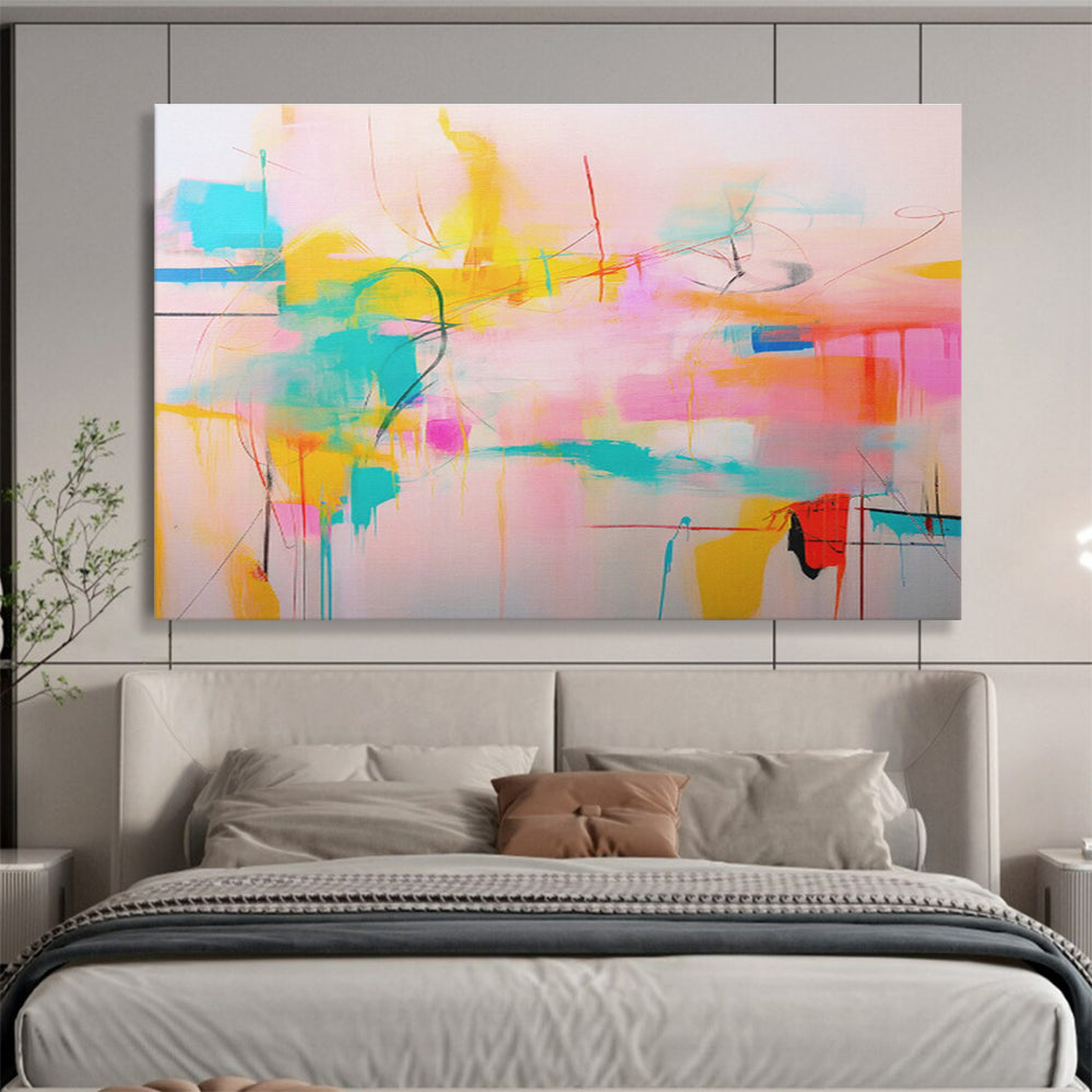 “Colorful Abstract Chaos” Abstract Acrylic Painting On Canvas DKH500