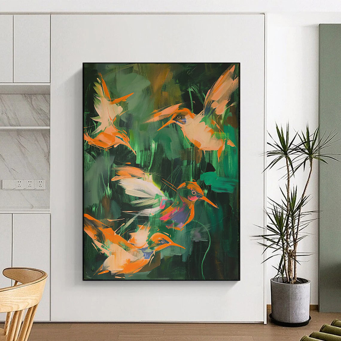 “Colorful Hummingbirds” - Expressive Animal Art CT2026
