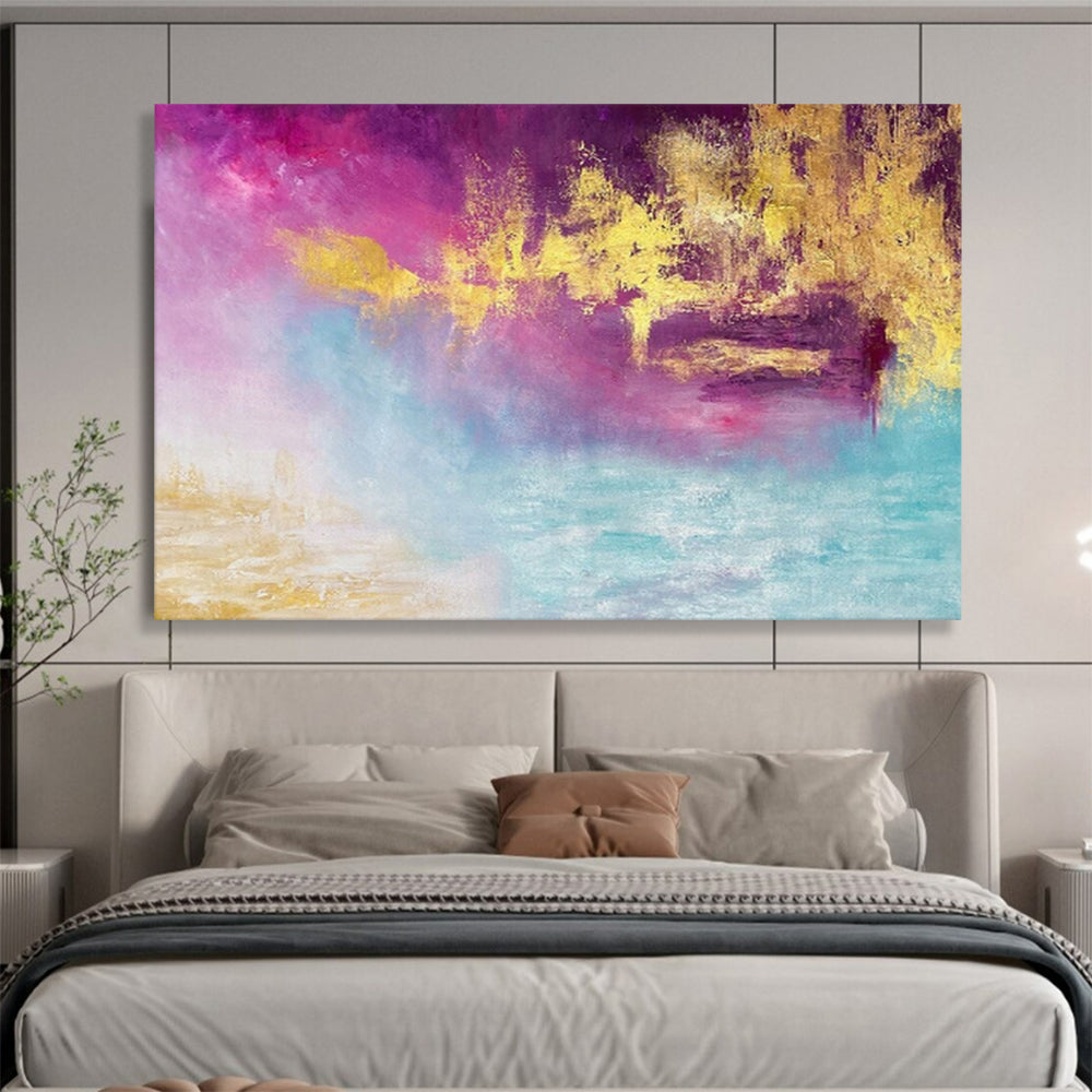 “Dreamy Color Blend - Pinks, Purples, Golds, and Blues” Painting On Canvas DKH015