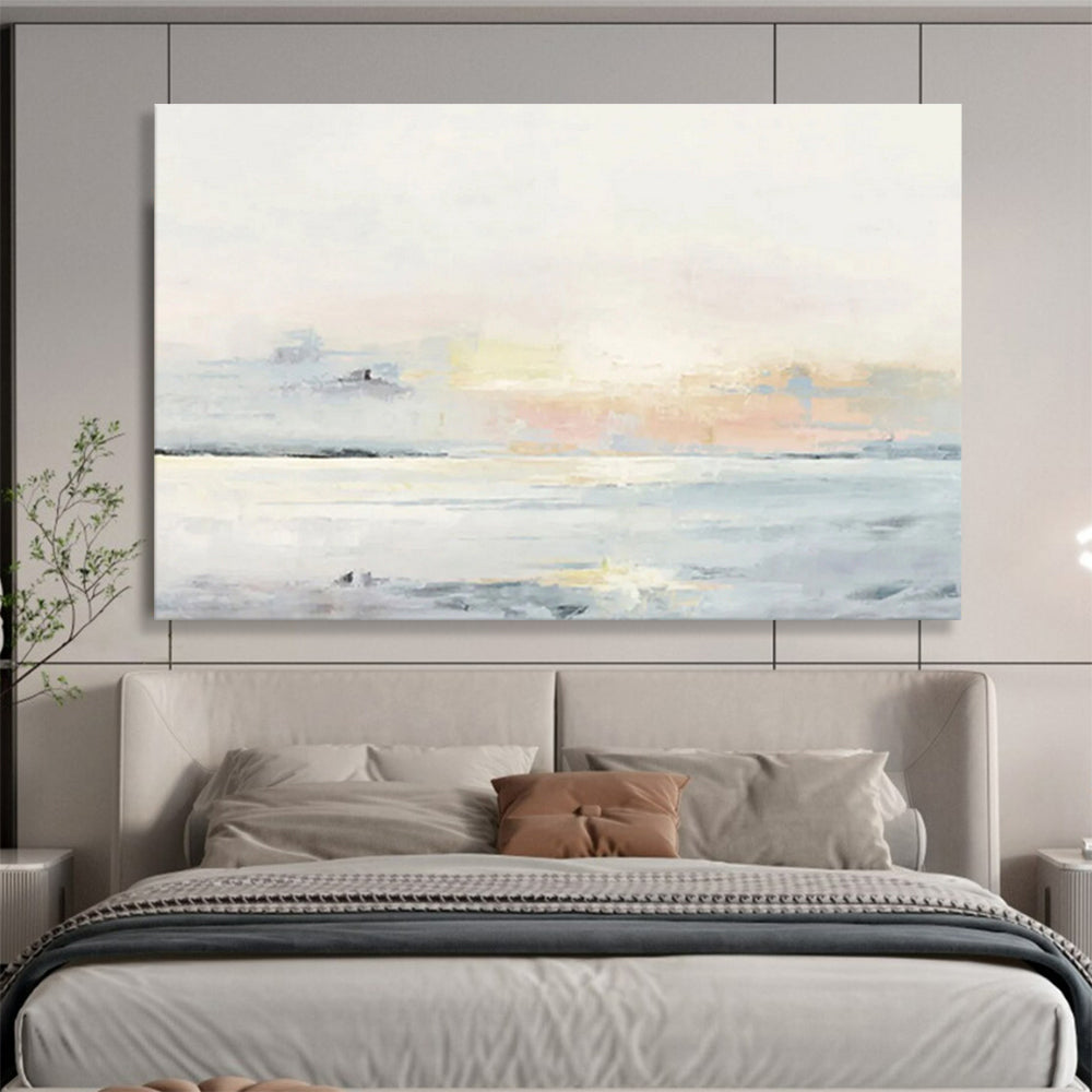 “Abstract Coastal Sunrise” Abstract Impressionist Painting On Canvas DKH406
