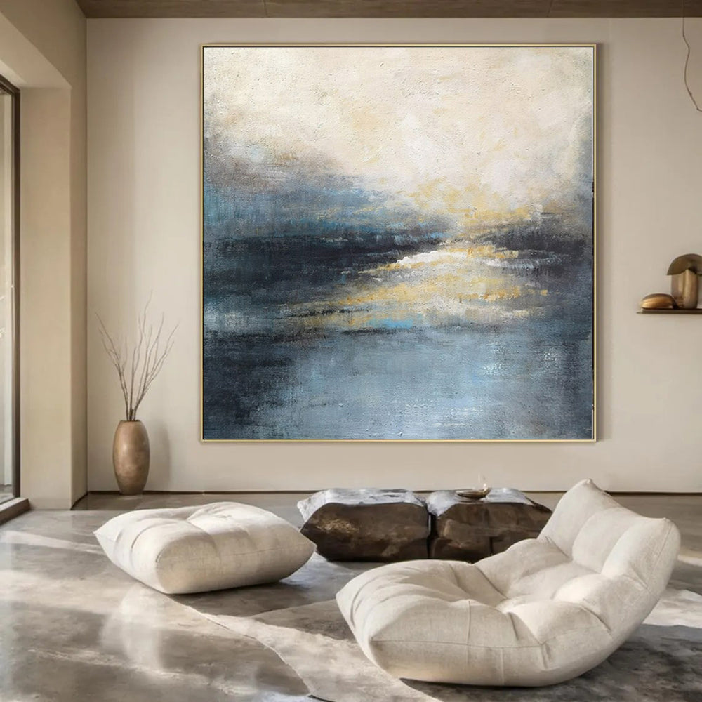 “Muted Tones Abstract Waterscape” – Abstract Landscape Painting CT1164