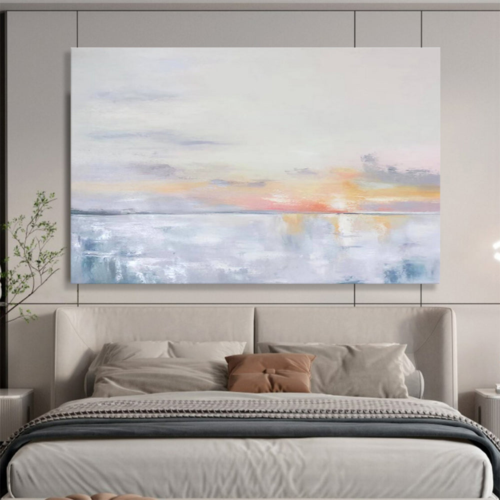 “Subtle Sunset Abstract” Abstract Minimalist Painting On Canvas DKH420