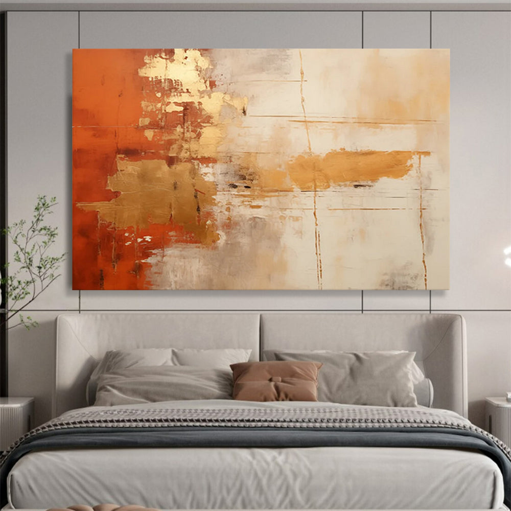 “Warm Tones Abstract Expression” Abstract Painting On Canvas DLZ094