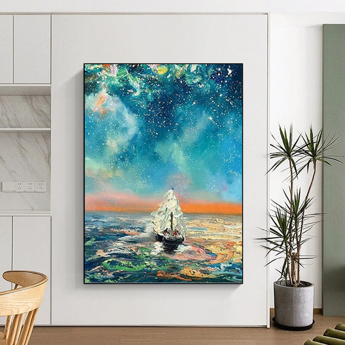 “Sunny Countryside Landscape” - Colorful Impressionistic Landscape Painting DKH1049