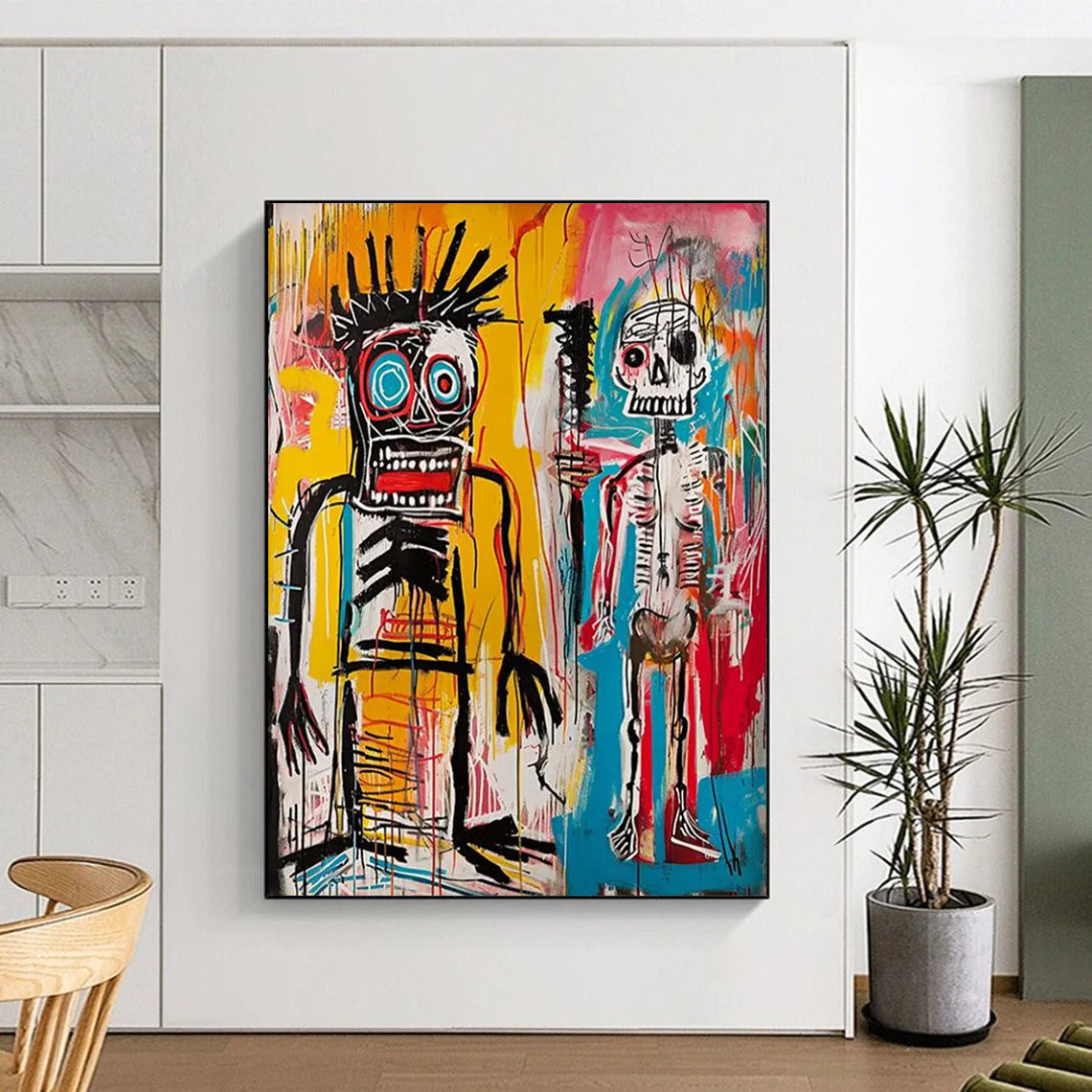 “Primitive Figure Duo” - Street Art - Inspired Painting On Canvas DTP099