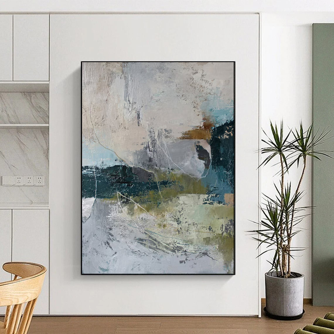 Mixed Color Abstract Layers Modernist Textured Art CT1922
