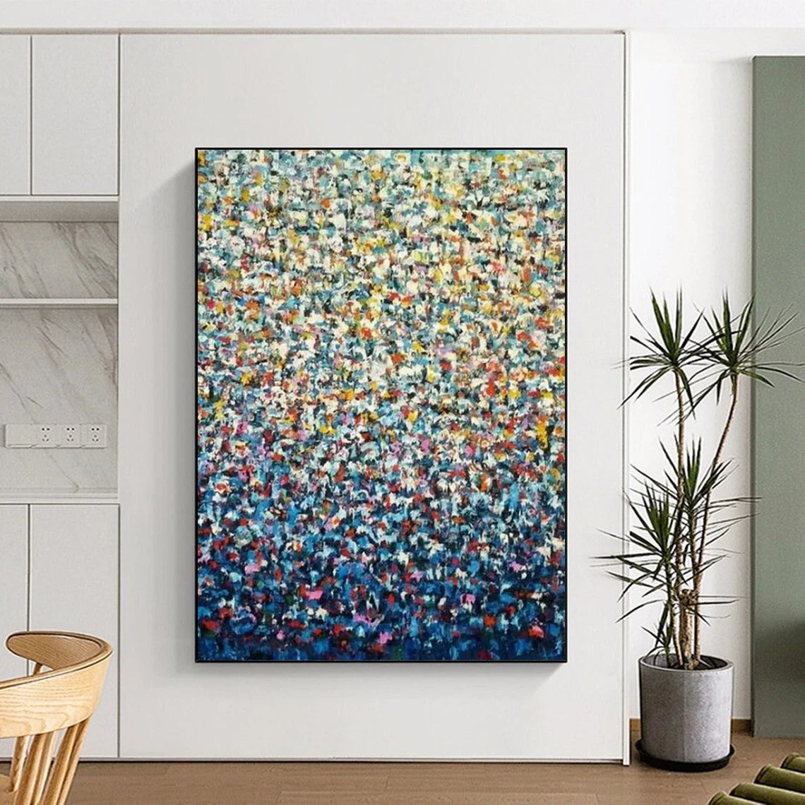 “Colorful Pointillist - Style Abstract” - Abstract Painting On Canvas CT2344