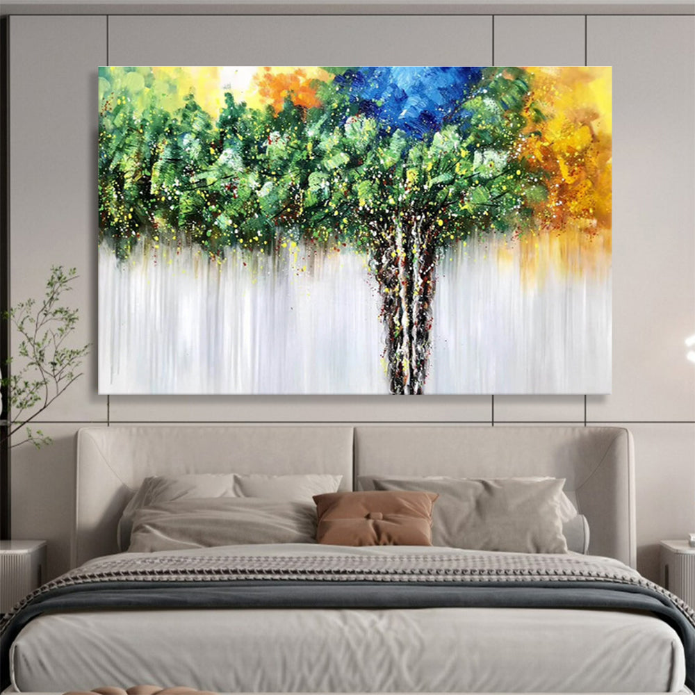Colorful Canopy Vibrant Tree Abstract Painting On Canvas DKH176