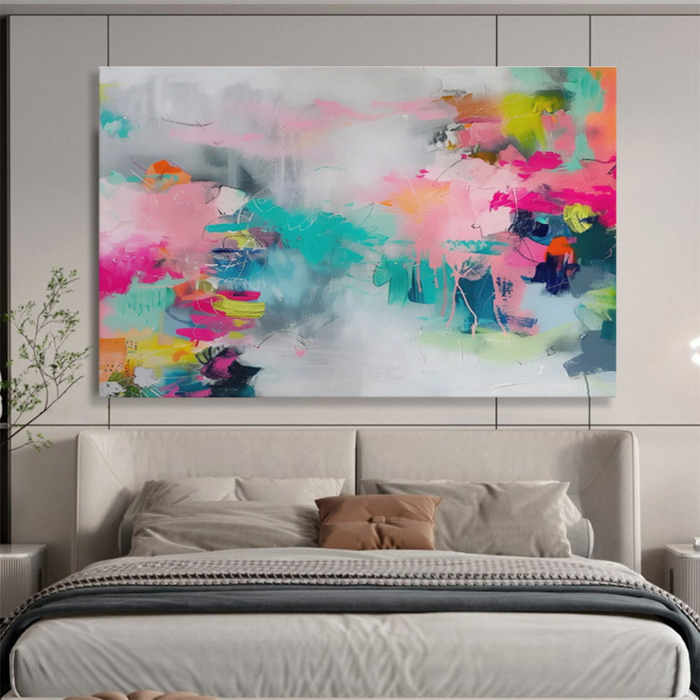 “Pastel Pop Abstract” Abstract Acrylic Painting On Canvas DKH475