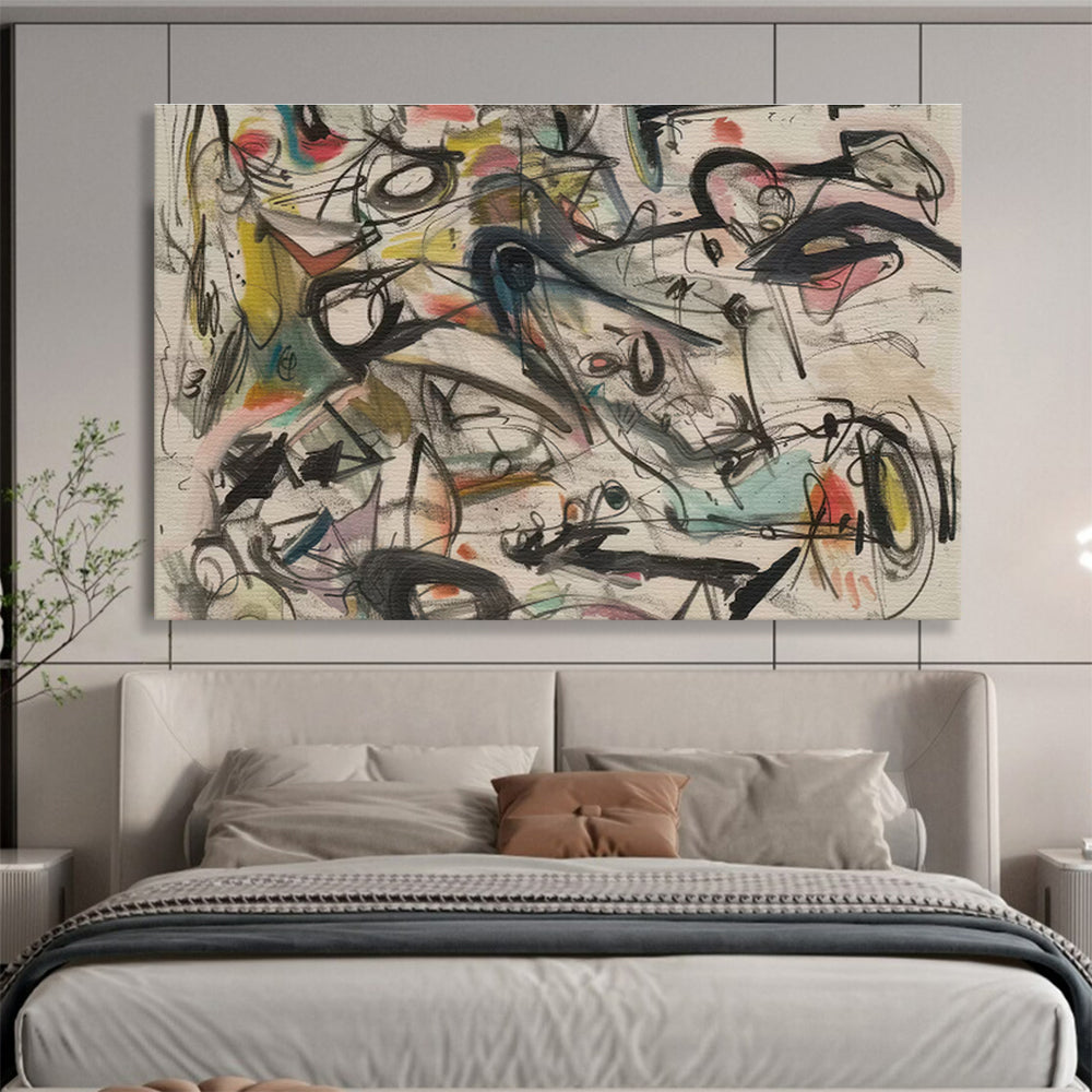 Colorful Chaotic Abstract “Vibrant Creative Cacophony” Painting On Canvas DKH144