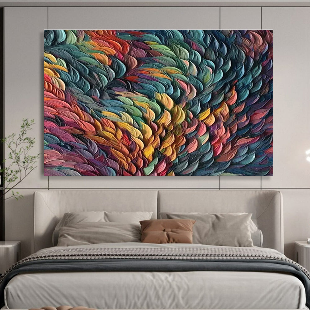 “Colorful Textured Waves” - Dynamic Abstract Painting On Canvas DKH857