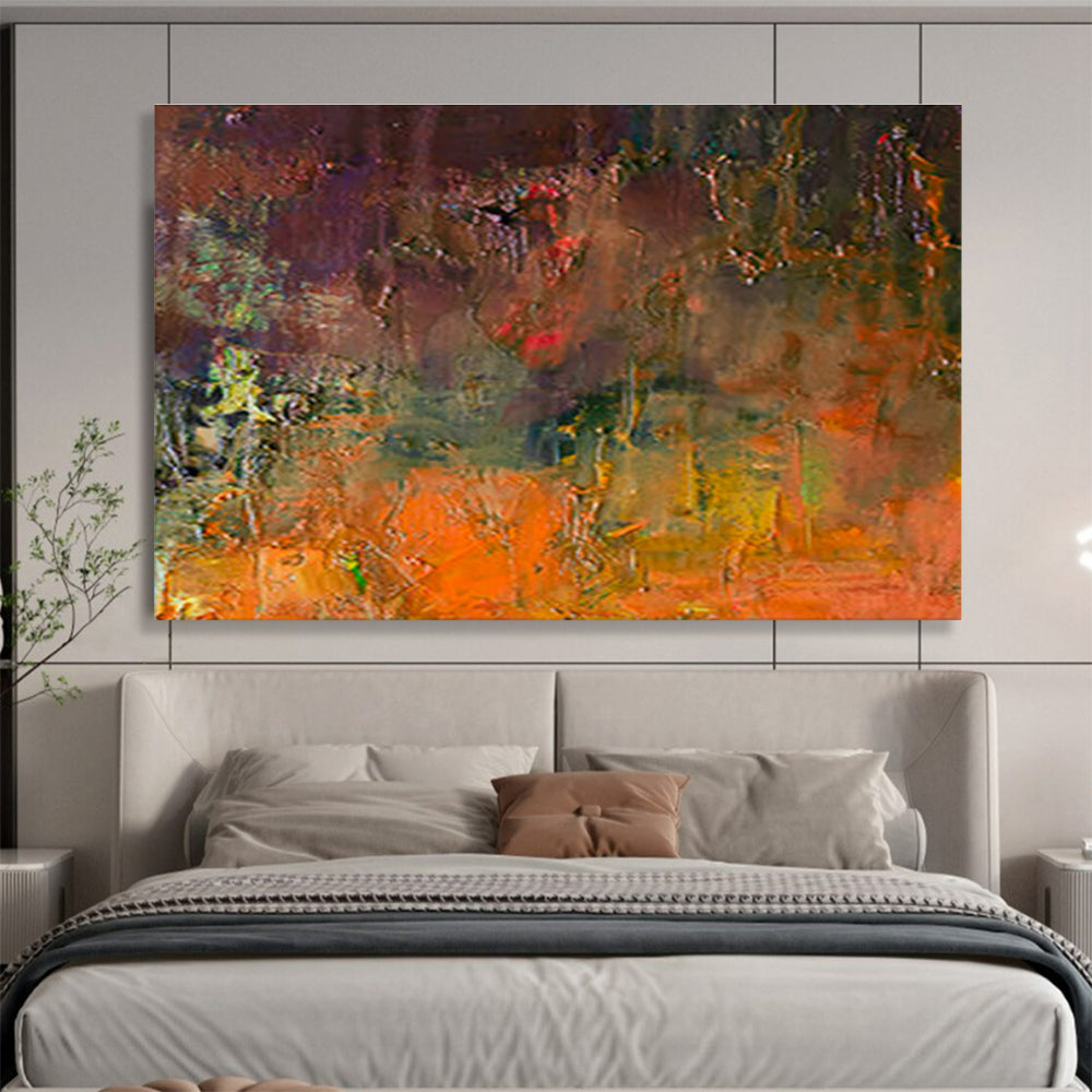 “Colorful Abstract Forest” Impasto Landscape Painting On Canvas DKH370