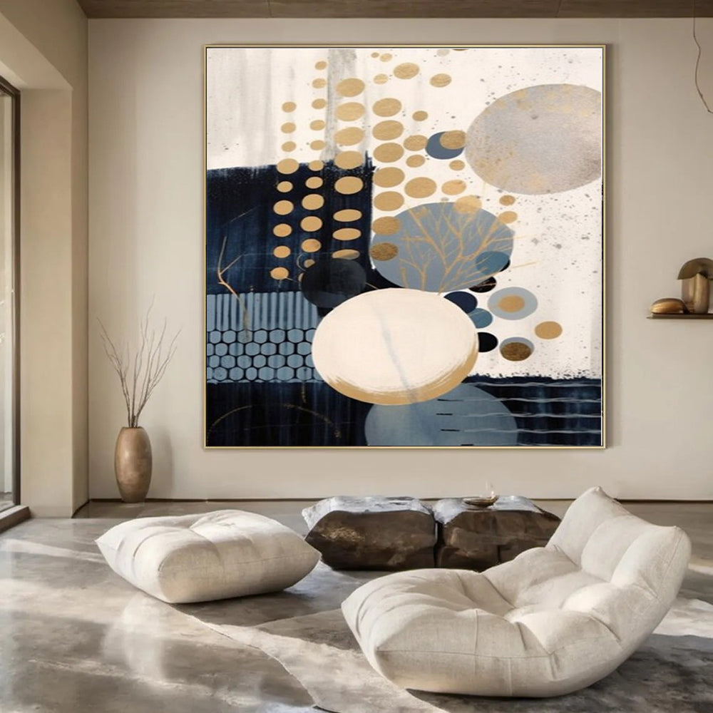 Gold - Dot Minimalist Abstract - Abstract Minimalist Print CT1263