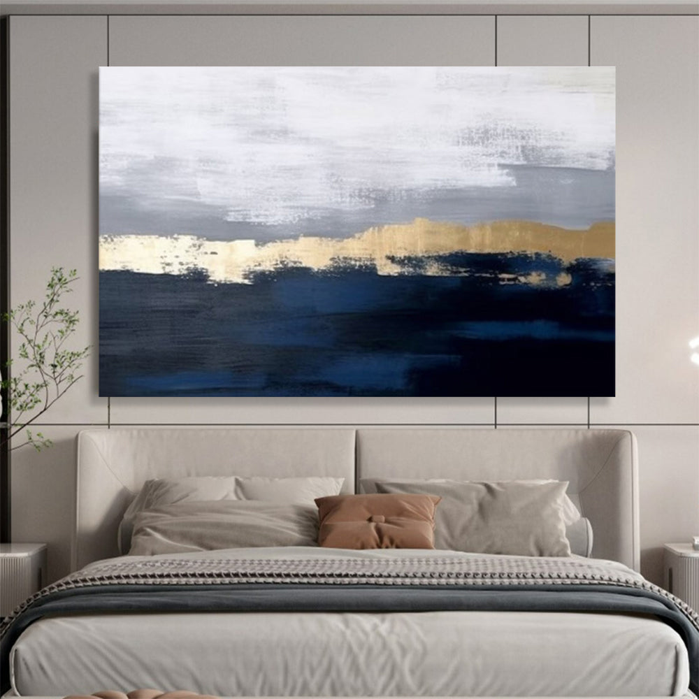 “Neutral Tones Abstract Horizon” - Minimalist Landscape Painting On Canvas DKH784