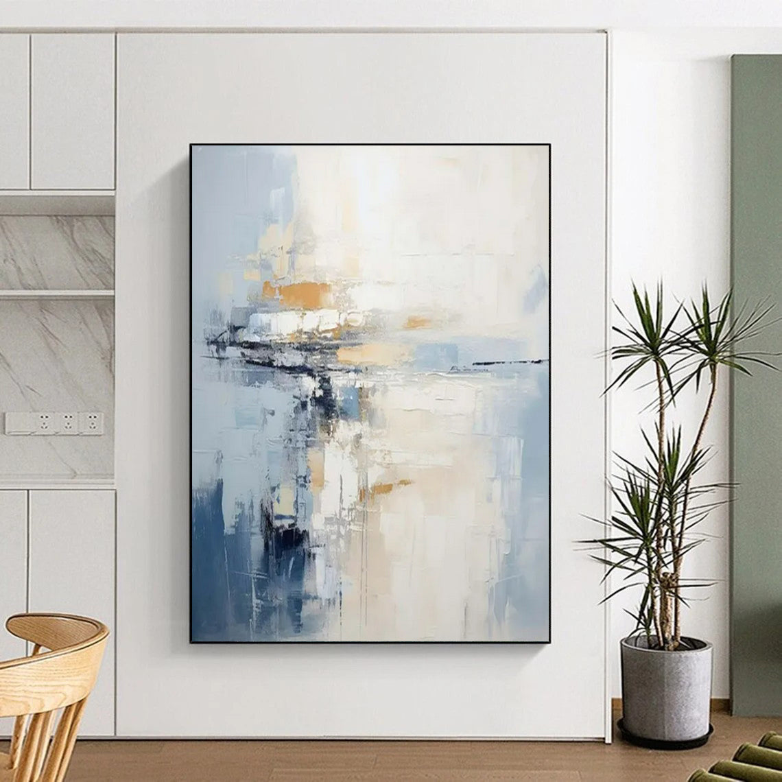 “Soft - Toned Abstract Reflection” - Abstract Painting On Canvas CT2339