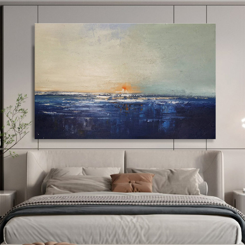 Subtle Coastal Sunset - Impressionistic Seascape Painting On Canvas DKH650