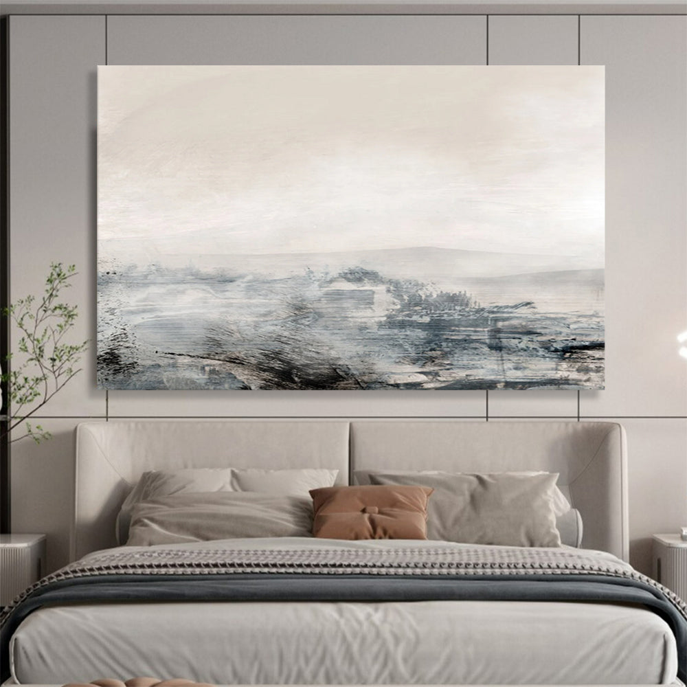 “Misty Monochrome Landscape” Abstract Landscape Painting On Canvas DLZ136