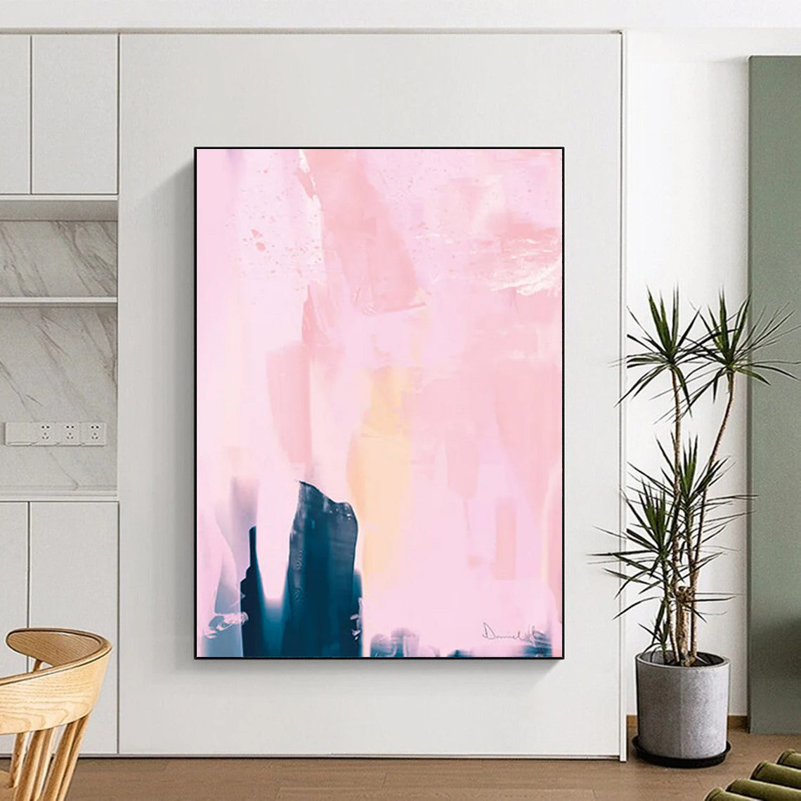 “Soft Pink Abstract Layers” - Abstract Expressionist Painting On Canvas DTP180
