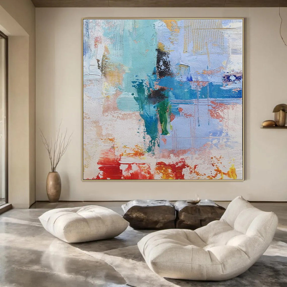Colorful Abstract Layers - Abstract Layered Acrylic Painting CT1390