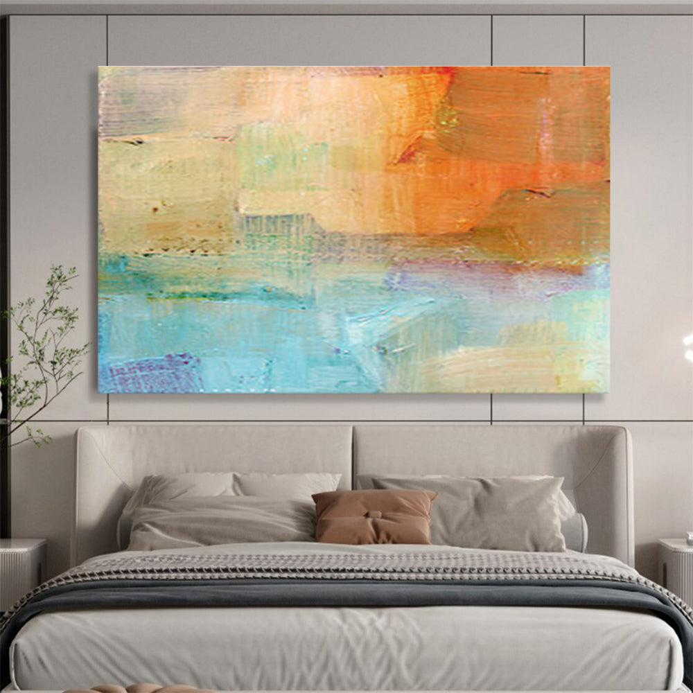 “Soft Color Block Abstract” Abstract Acrylic Painting On Canvas DKH401