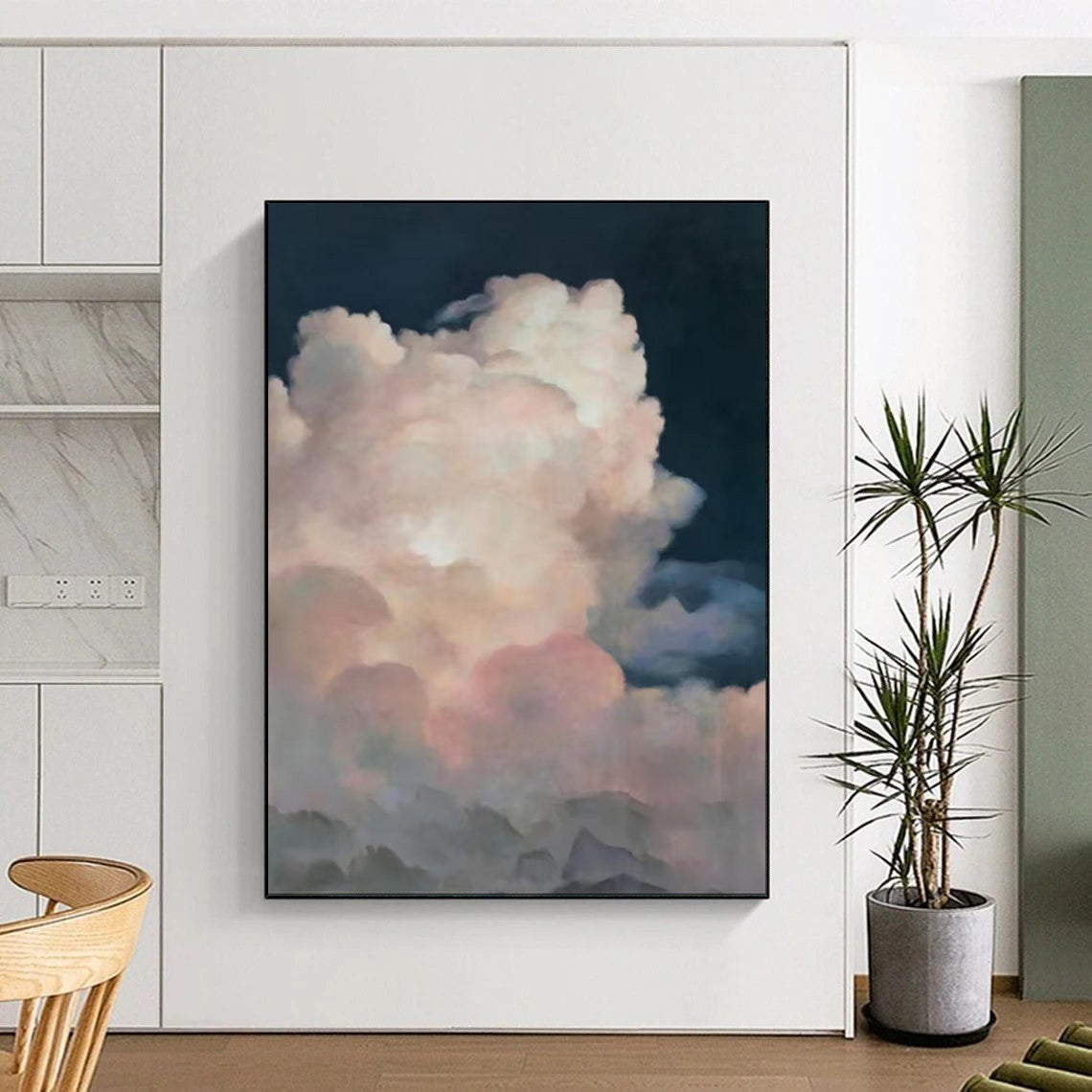 “Pink Clouds and Dark Sky” - Realistic - Style Cloud Oil Painting CT1975
