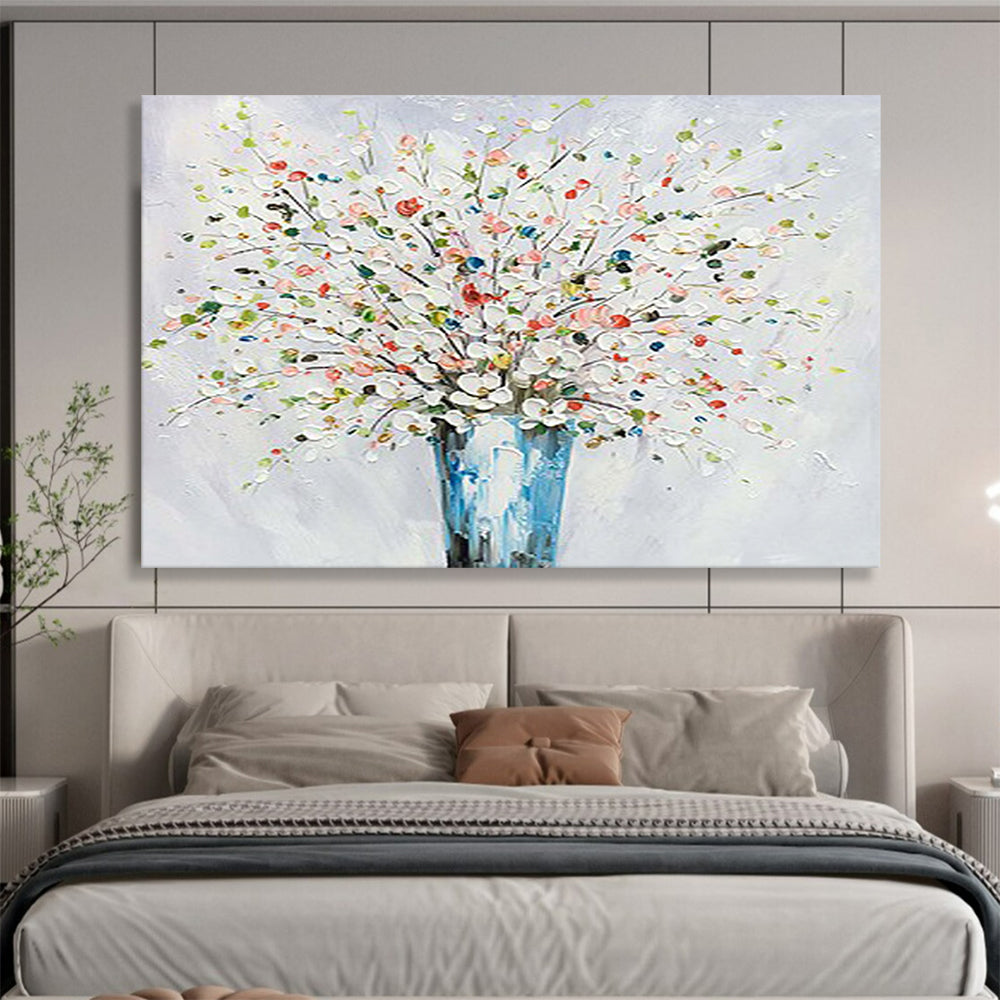 Colorful Flower Bouquet - Impasto Floral Painting On Canvas DLZ220