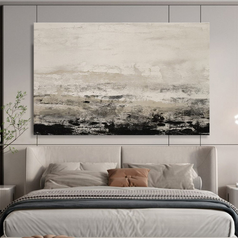 “Neutral Abstract Horizon” Abstract Oil Painting On Canvas DKH445