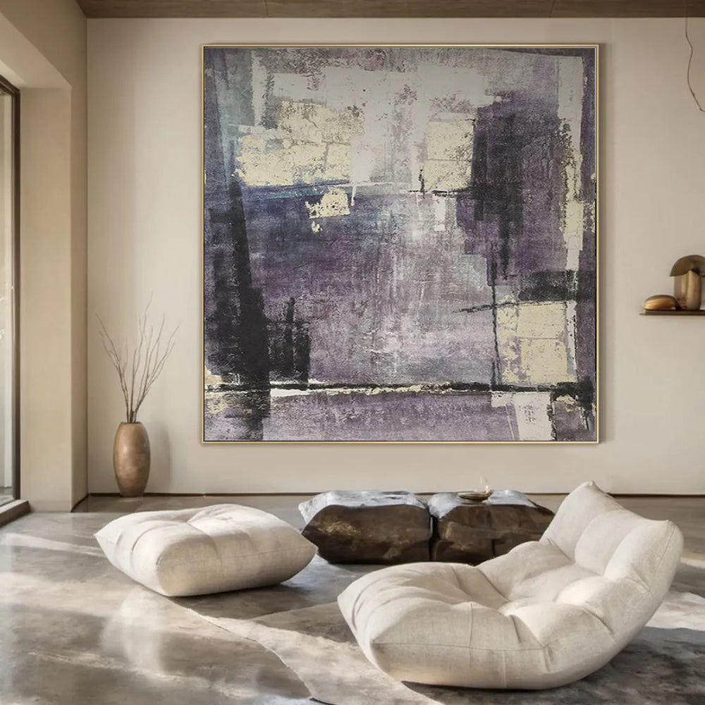 “Purple - Toned Abstract” ,Abstract Textured Acrylic Painting CT0948