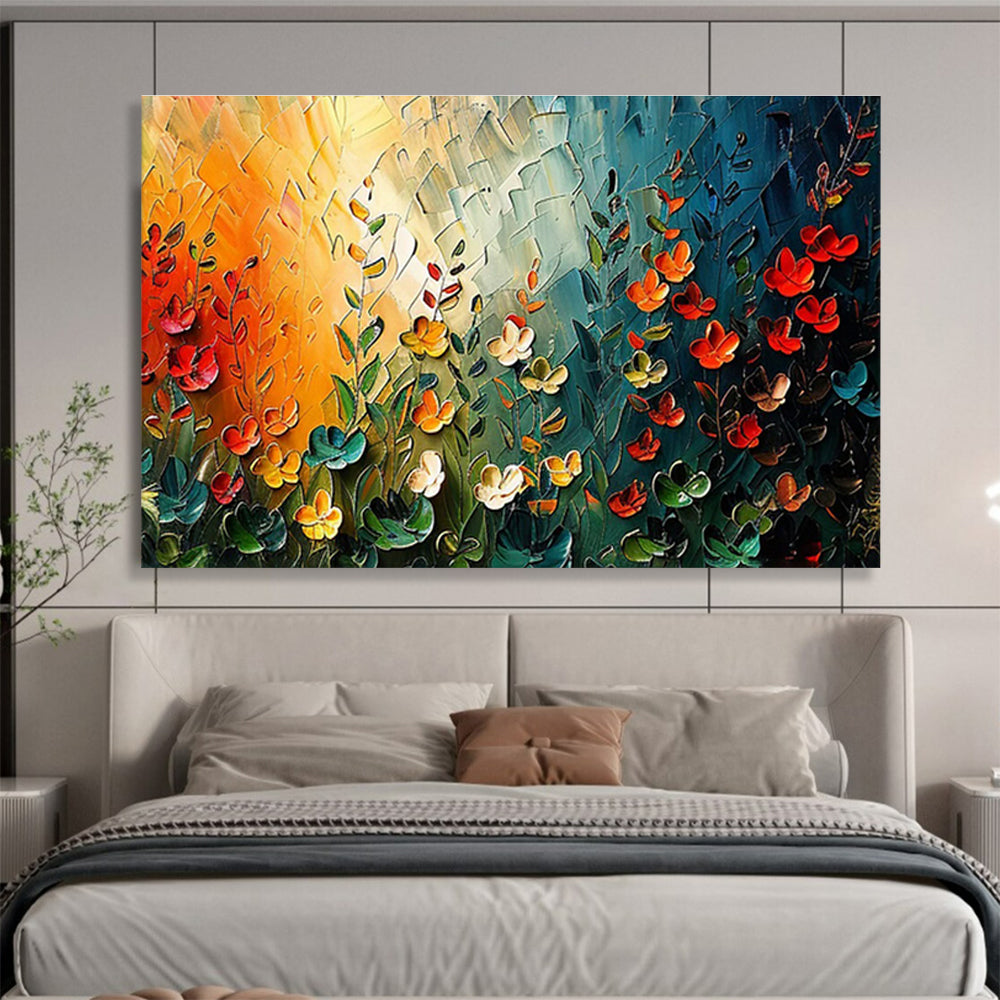 Colorful Floral Field Painting On Canvas DKH687
