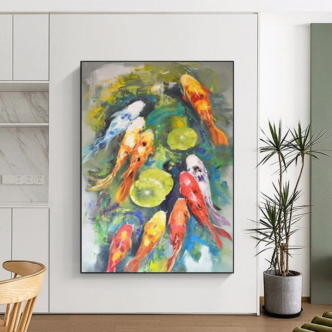 “Colorful Koi Fish Abstract” - Animal - Inspired Abstract Painting On Canvas CT2351