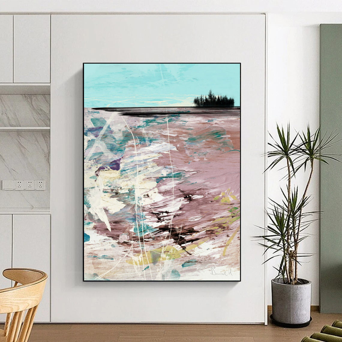 “Colorful Beach Abstract” - Vivid Beach - Inspired Abstract Painting On Canvas DTP198
