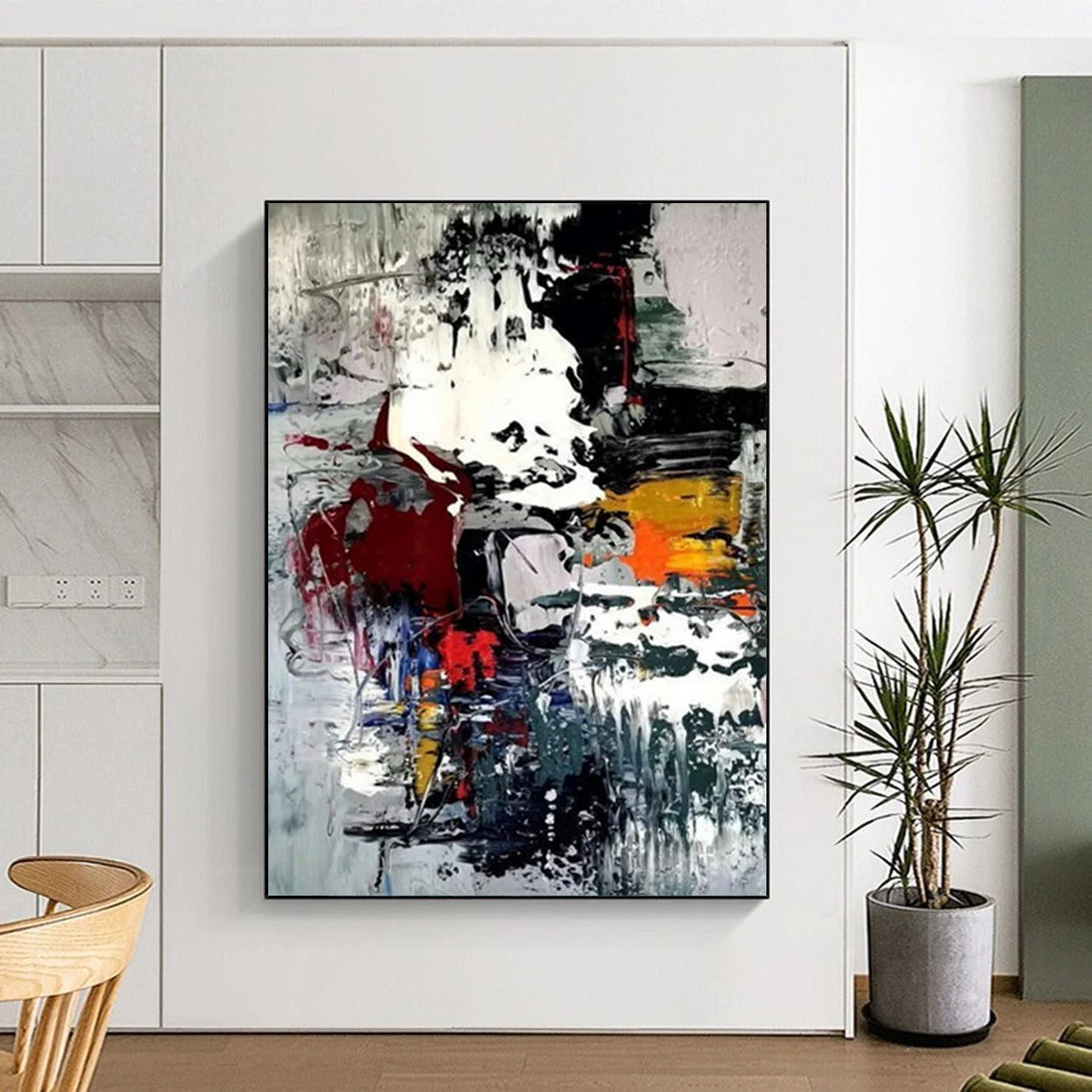 “Colorful, Dynamic Chaos ‘Vibrant Fusion’” - Abstract Impasto Painting On Canvas DTP391