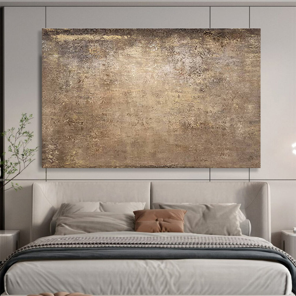 Aged Brown Texture - Abstract Impasto Painting On Canvas DKH602