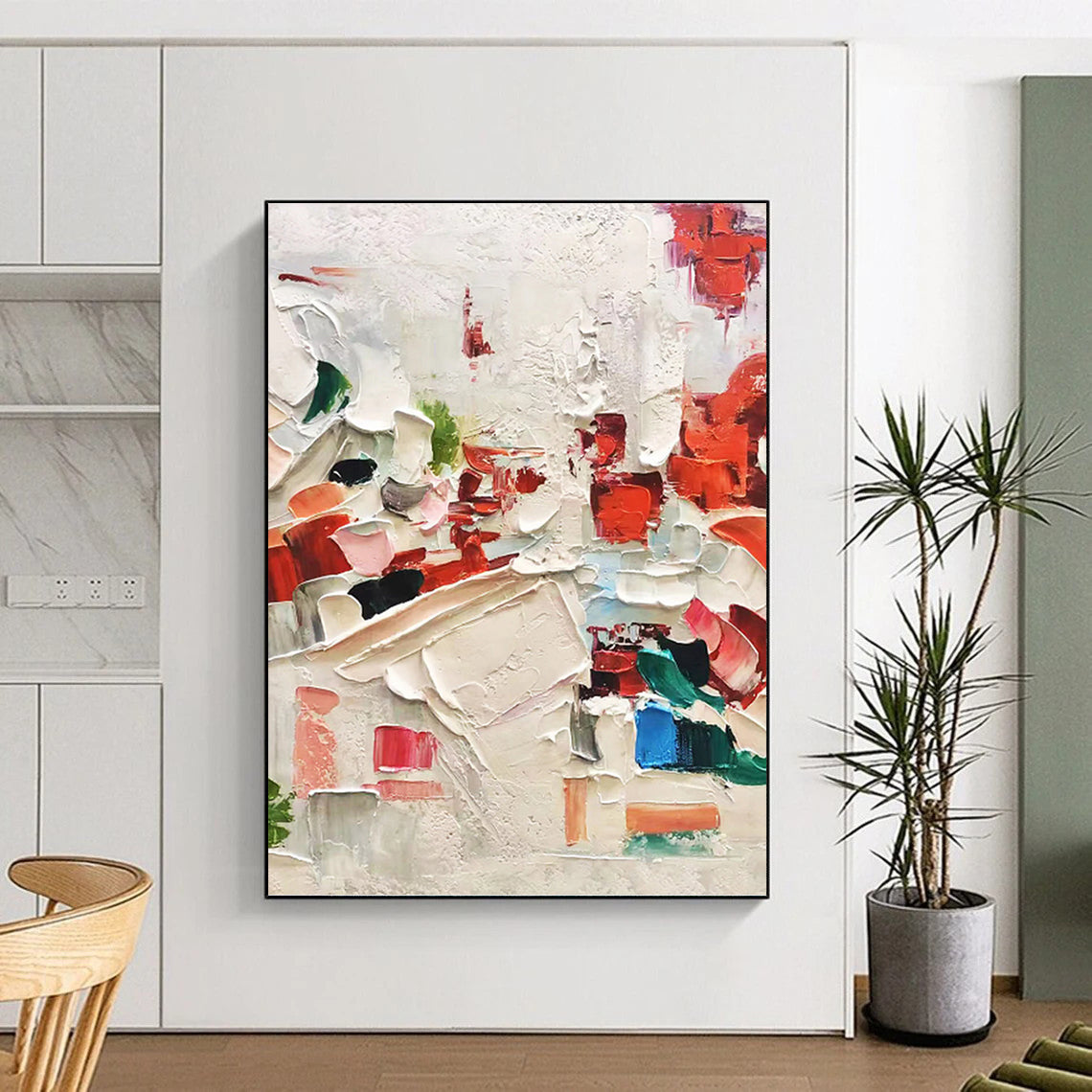 “Colorful Impasto Collage” - Vibrant Textured Abstract Painting DKH1044