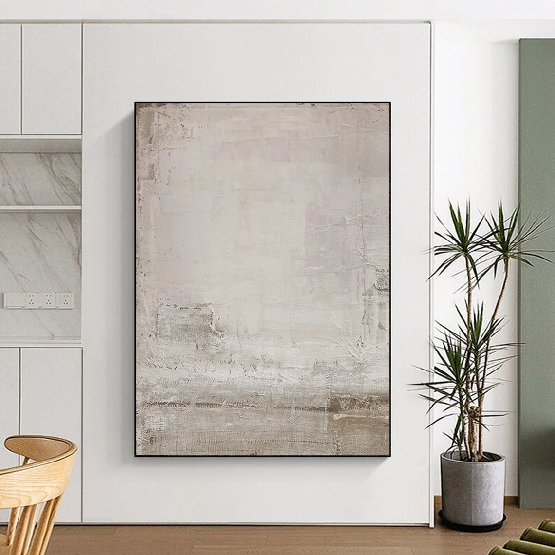 “Minimalist Gray Texture” - Minimalist Abstract Painting On Canvas DTP055