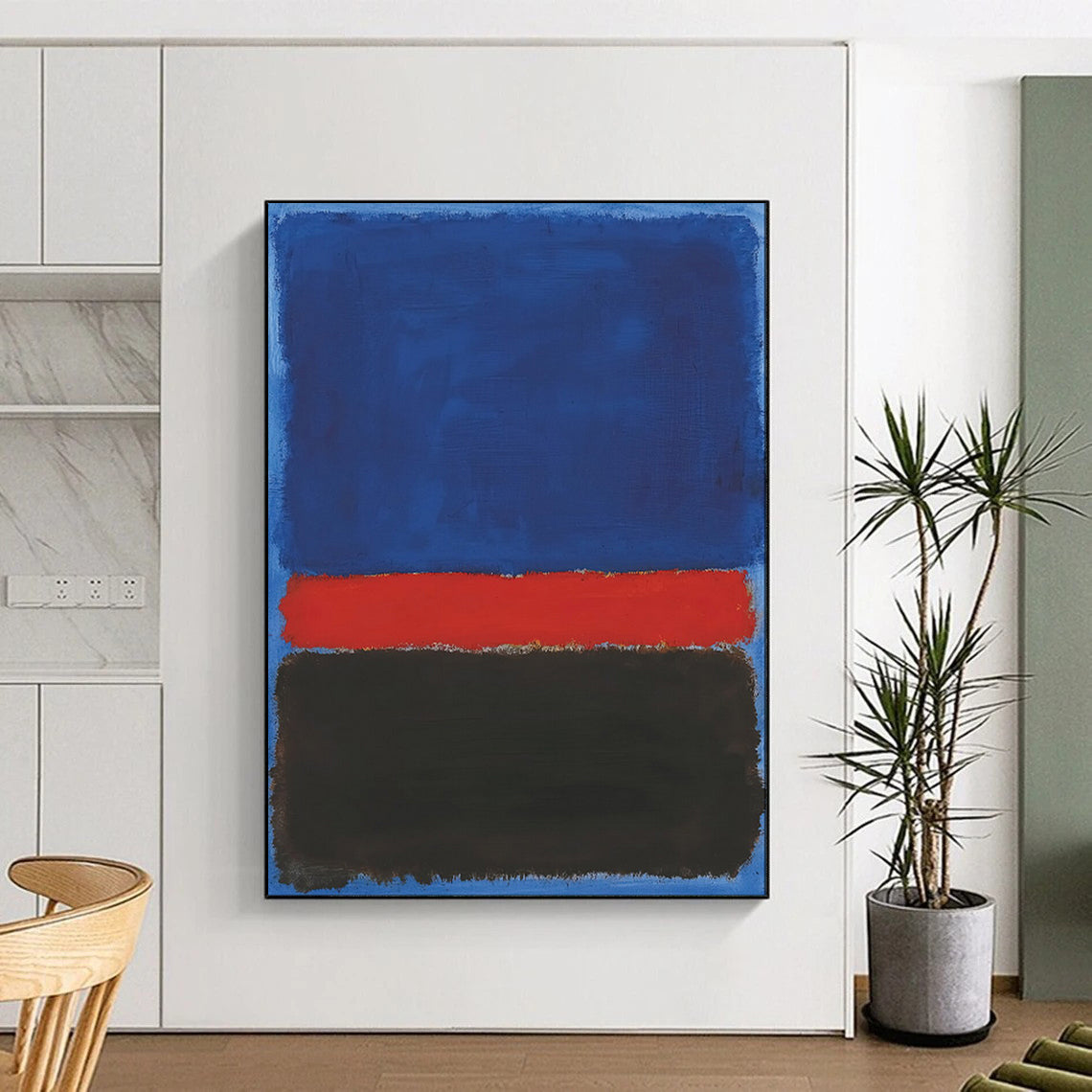 Blue Red and Black Layers Rothko - Inspired Color - Field Art CT1954