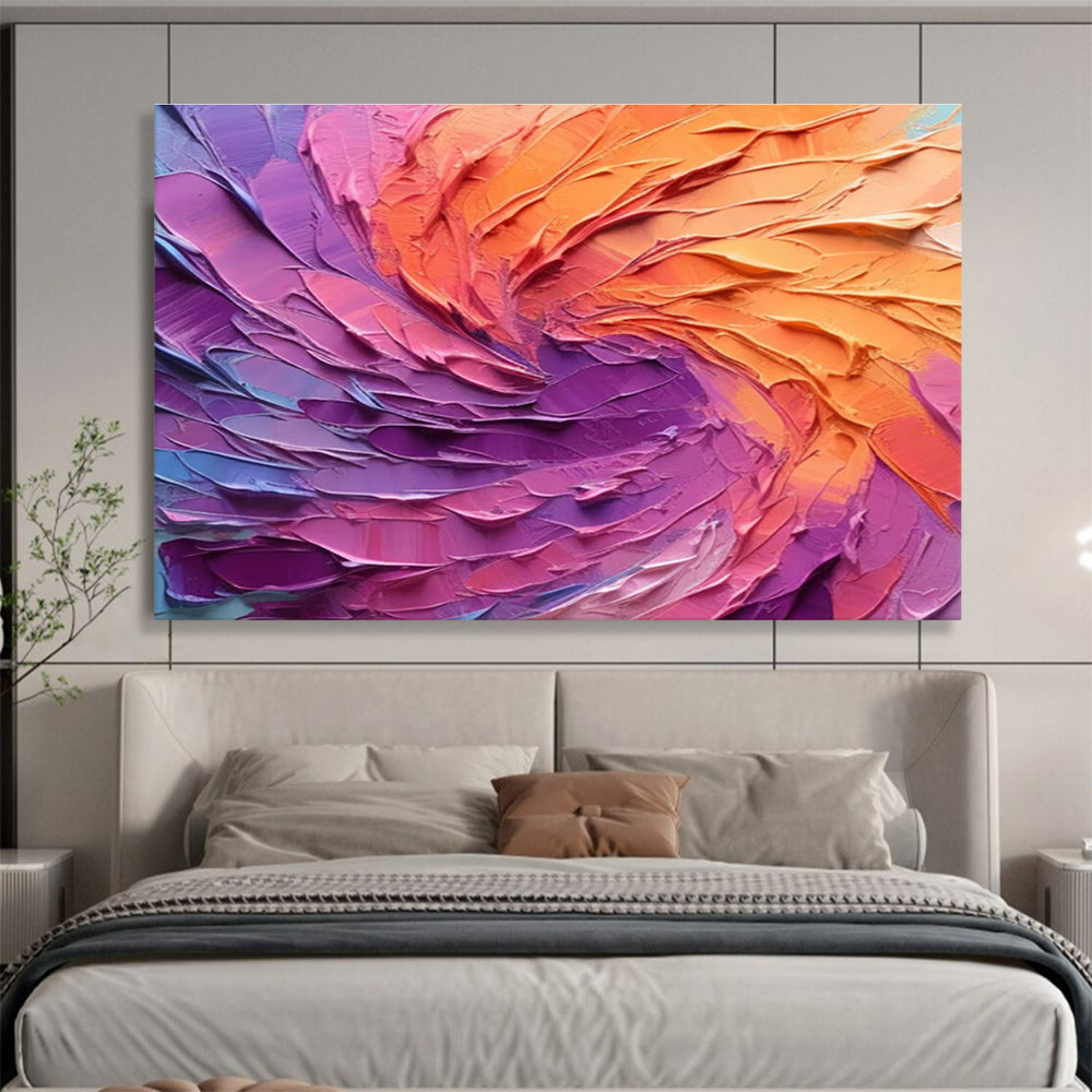 “Color - Swirled Abstract Feathers” - Dynamic Abstract Painting On Canvas DKH820