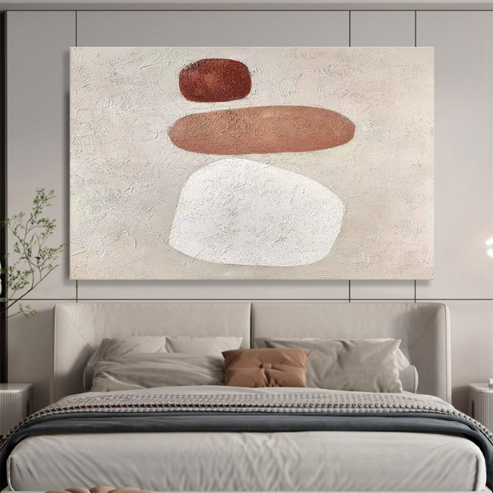 Minimalist Stone Forms - Textured Abstract Painting On Canvas DKH594