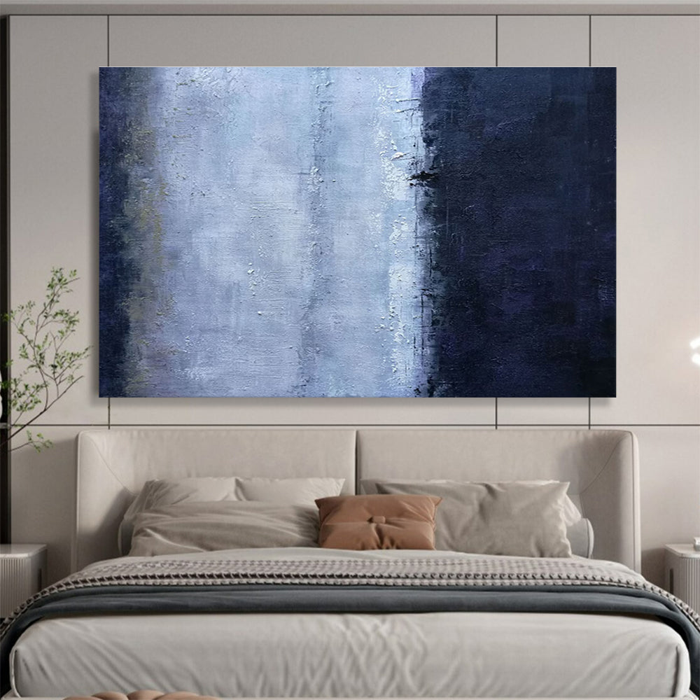 “Minimalist Blue - Gray Abstract” - Subtle Abstract Painting On Canvas DKH840