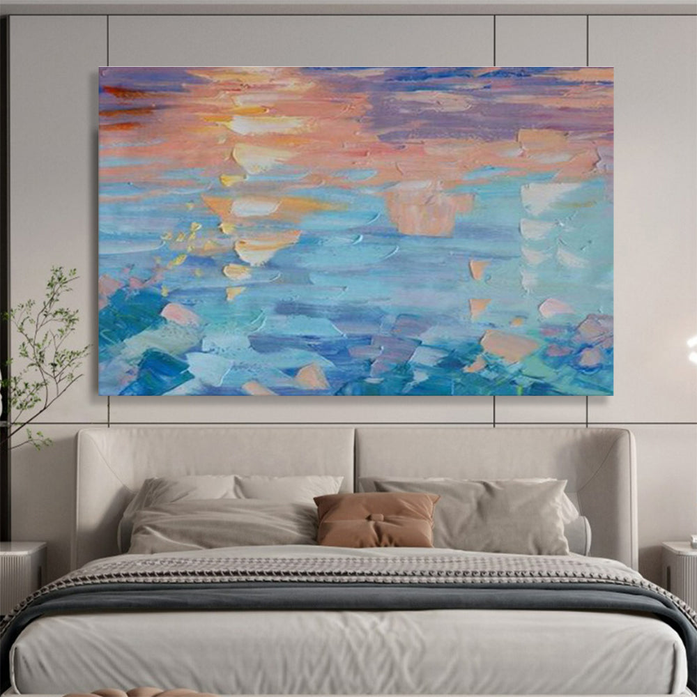 Colorful Sunset Reflection On Water Painting On Canvas DKH662