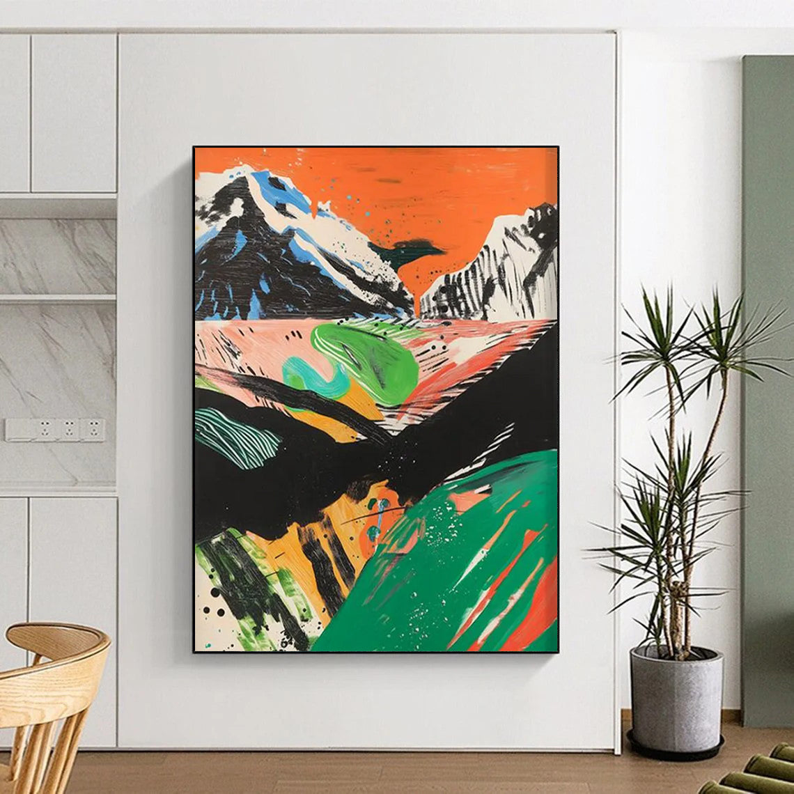 “Colorful Mountain Landscape” - Abstract Landscape Painting On Canvas DTP092
