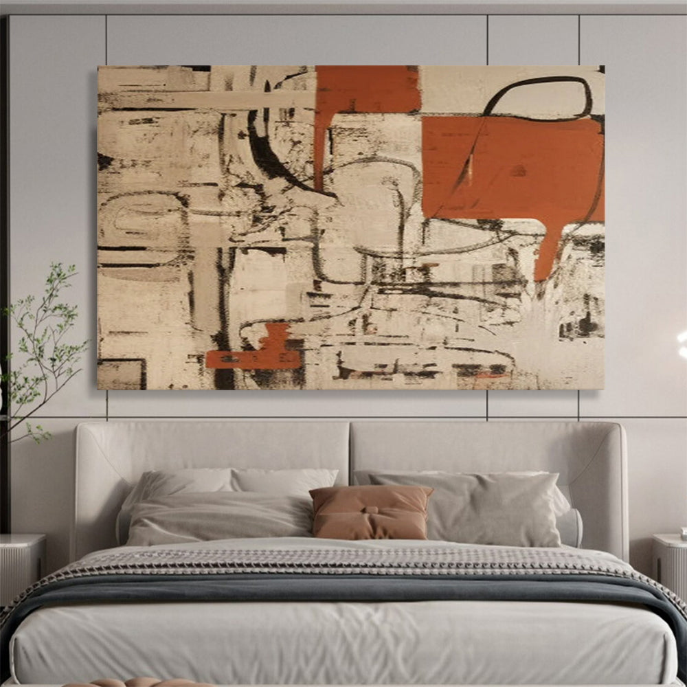 “Rustic Tones Abstract Forms” Abstract Painting On Canvas DLZ099
