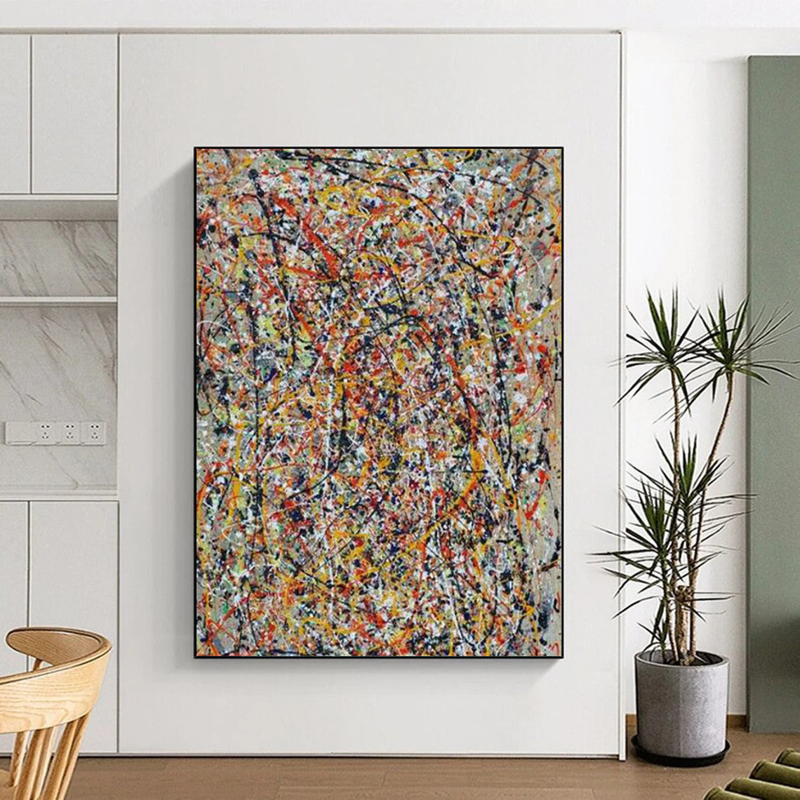 “Dynamic Jackson Pollock - Inspired Abstract” - Abstract Painting On Canvas CT2345
