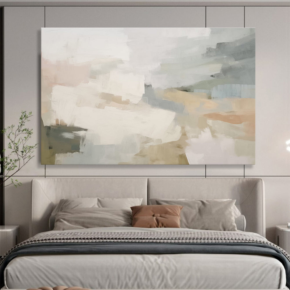 Pastel Tones Abstract Soft Shapes Painting On Canvas DKH246