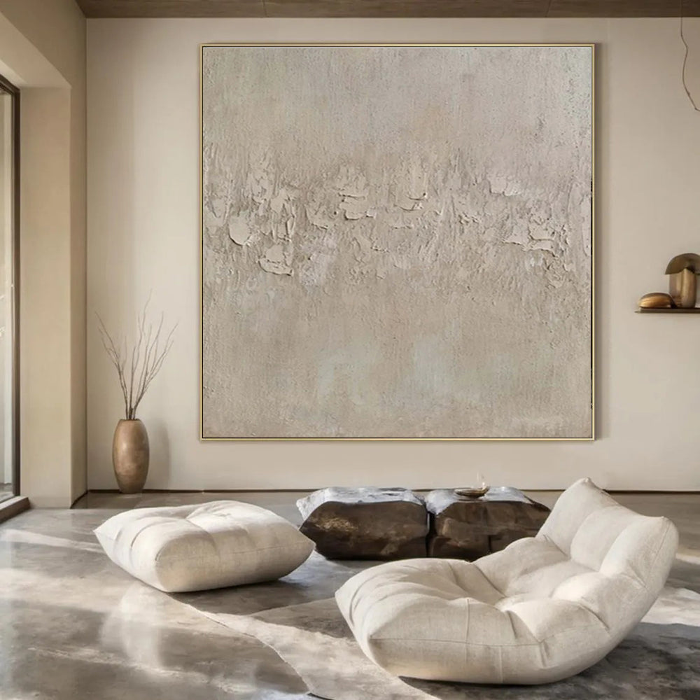 Beige Textured Surface - "Silent Canvas" - Minimalist Textured Painting CT1473