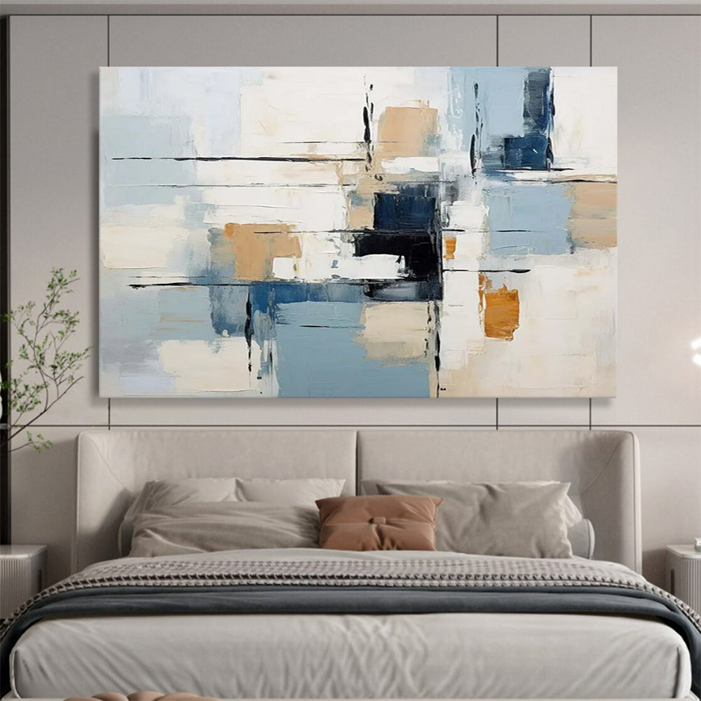 “Soft Tones Geometric Abstraction” Minimalist Abstract Painting On Canvas DLZ092