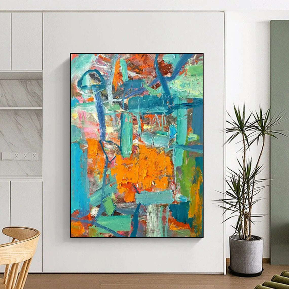 Colorful Abstract Chaos - Expressionist Abstract Painting On Canvas CT2291