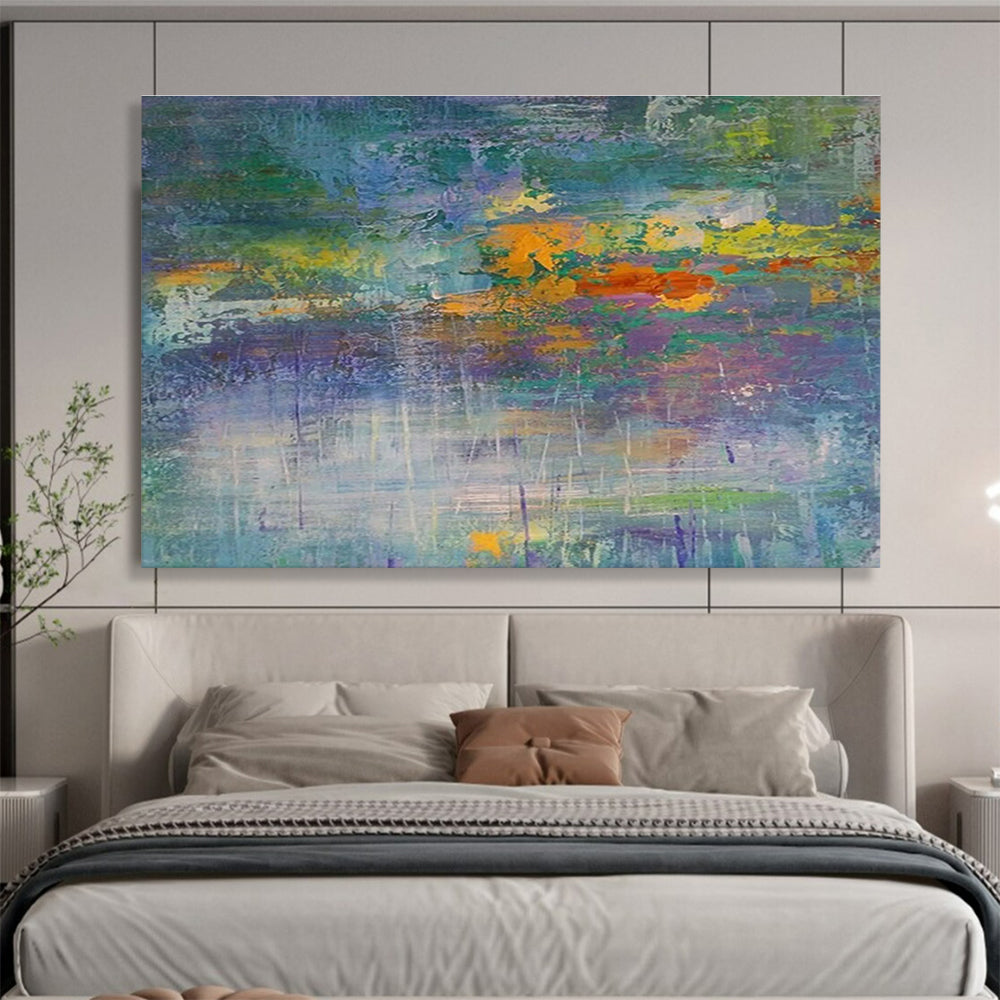 “Color Stream Abstraction” - Multicolor, Layered Abstract Expressionist Painting On Canvas DKH714