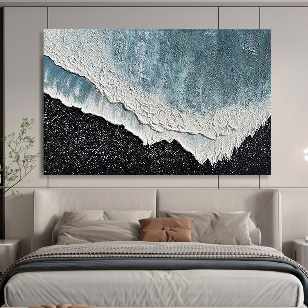 Textured Ocean Wave - Impasto Seascape Painting On Canvas DLZ207