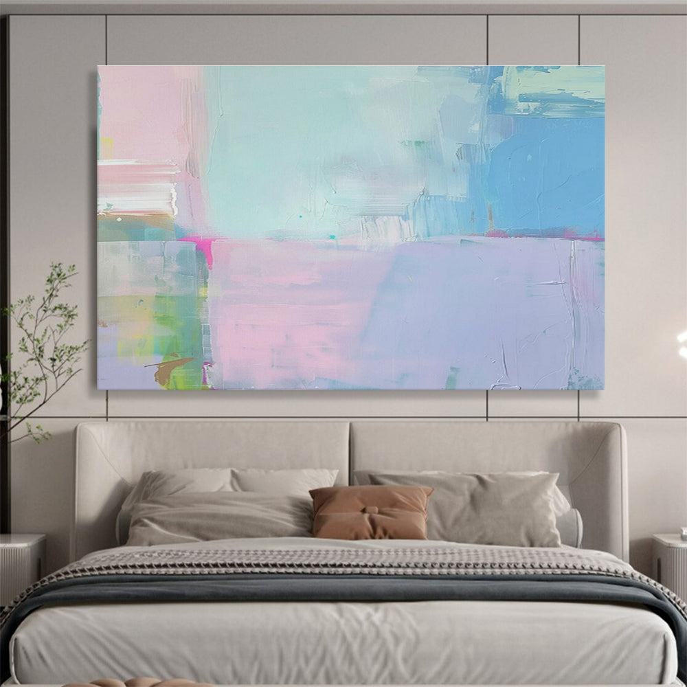 “Soft Pastel Blocks” Abstract Acrylic Painting On Canvas DKH481